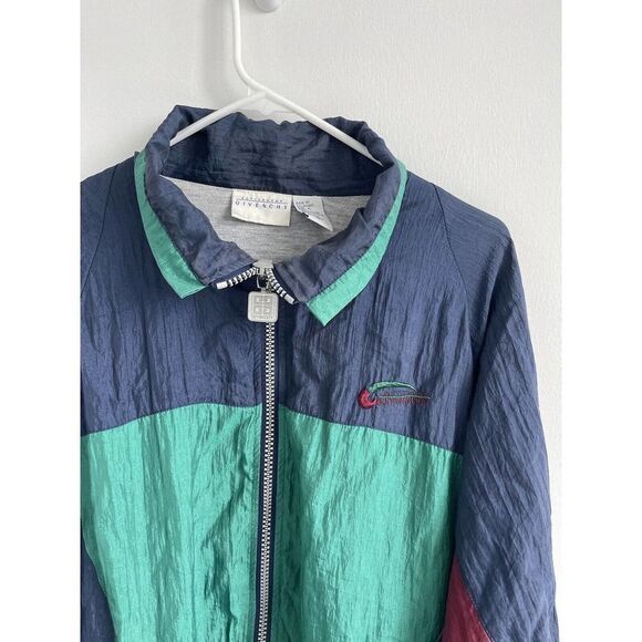 VTG Givenchy Activewear Men's Tracksuit Teal Burgundy Color Block Size XL - Picture 4 of 12